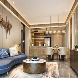 Mandani Bay Quay 1 Bedroom – Living Dining Area