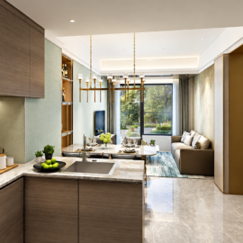 Mandani Bay Quay 2 Bedroom Garden Suite – Living and Kitchen Area